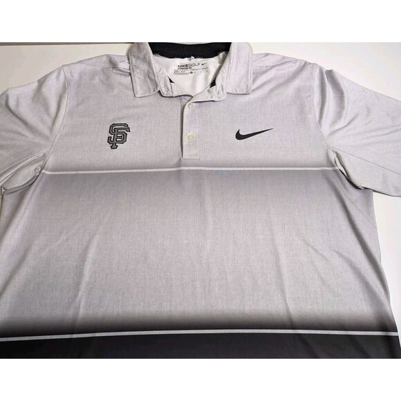 Nike Golf Stripe Polo San Francisco Giants Wolf Grey Mens Size Med - Picture 3 of 9